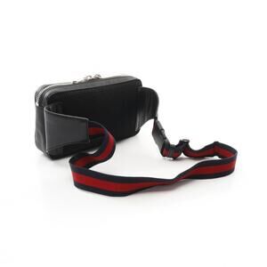 Gucci waist leather Supreme Line GG canvas Black bag Sherry